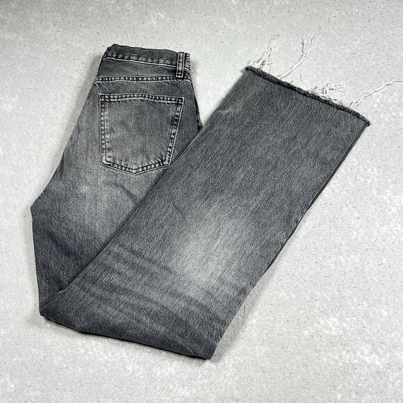 Zara Denim Jeans Womens 6 Gray High Rise Full Length Wide Leg 100% Cotton Blend - Picture 1 of 11
